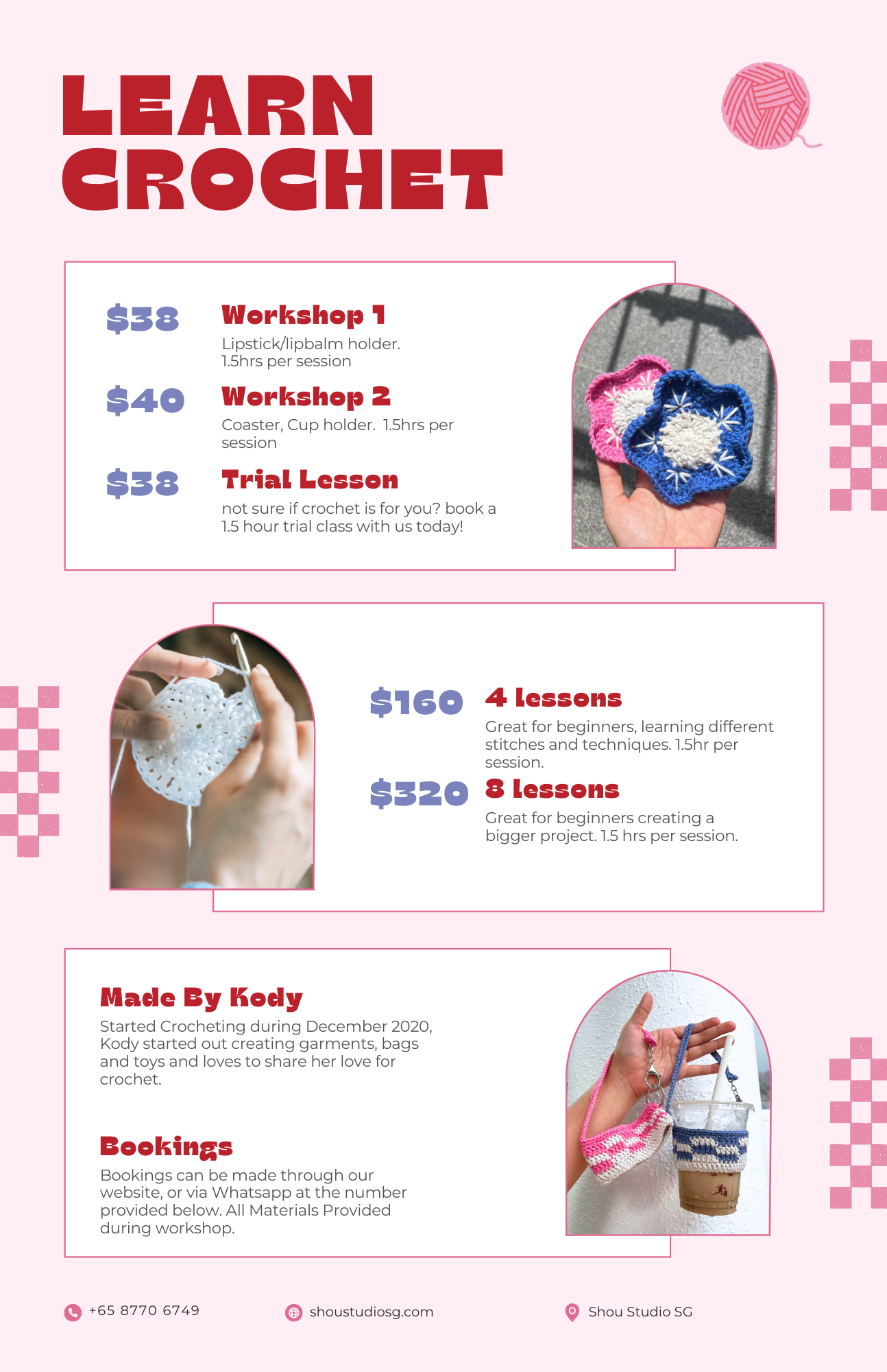 Crochet Beginner Lessons (4 Lesson)