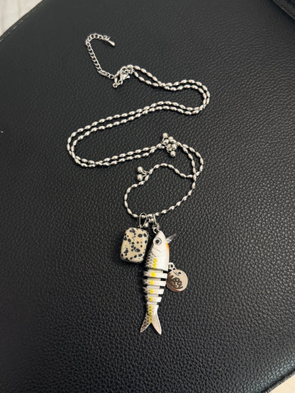 Fish bait necklace/keychain