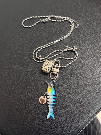 Fish bait necklace/keychain