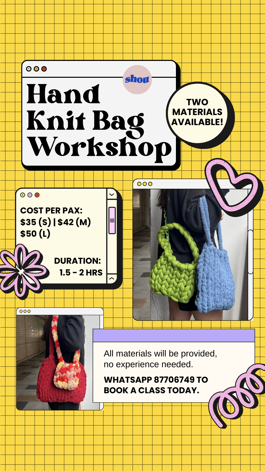 Hand Knit Bag Workshop